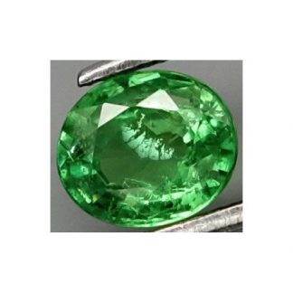 0.76 ct. Natural bright green Garnet Tsavorite loose gemstone oval cut-698