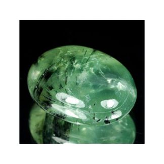 15.23 ct Natural green Prehnite loose gemstone with black needle inclusions-1031